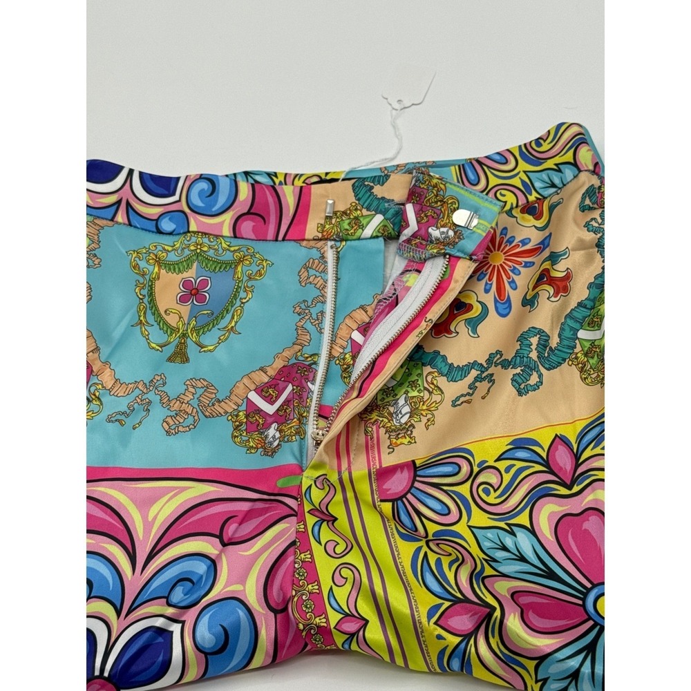 BanJul Women Multi-Color Baroque Floral Print 2-Piece Satin Lounge Set Size S - Picture 15 of 16